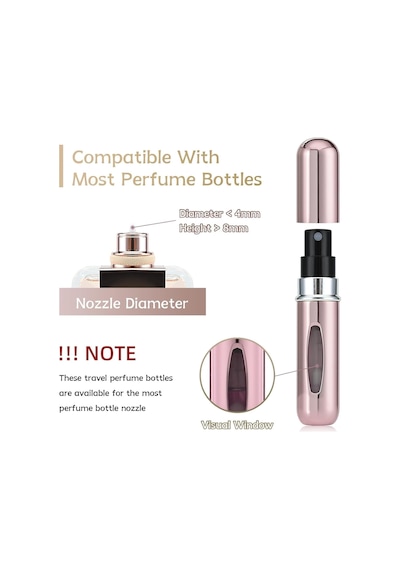 Kyrotech 4 Adet Taşınabilir Mini Parfüm Atomizer Şişesi 5 Ml Yeniden Doldurulabilir Seyahat P