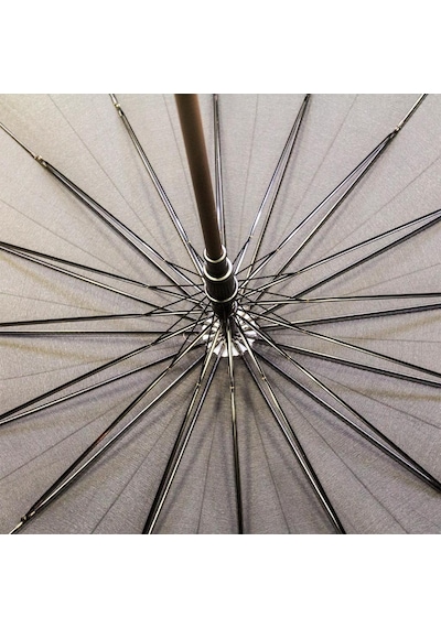 Baginn Erkek Şemsiye Siyah Renk Baston Protokol Şemsiye 110 Cm Çap 16 Telli Fiber Siyah