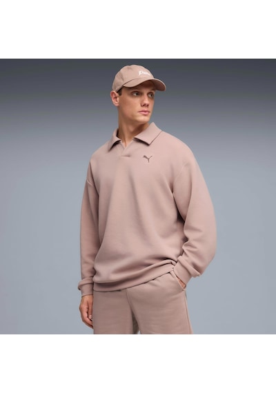 Puma Cloudspun Erkek Bej Polo Sweatshirt 528459-88 Krem