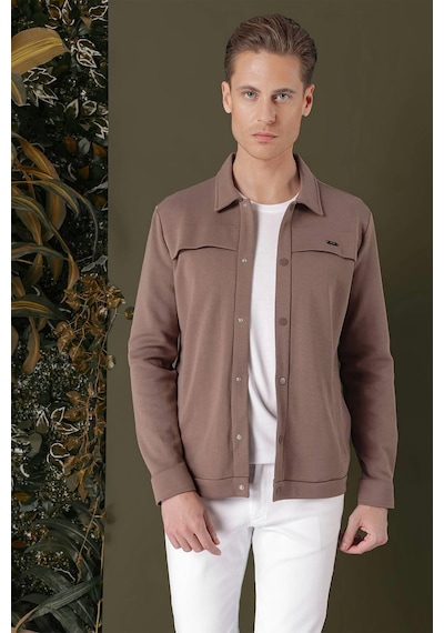 Efor G 1562 Slim Fit Kakao Klasik Gömlek Kahverengi