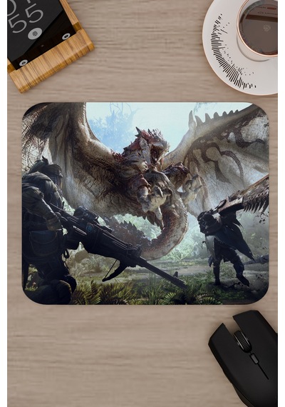 Monster Hunter: World Kaymaz Dikişli Kauçuk Oyuncu Mousepad V2 - 22x18 Gaming Mouse Pad Fare Altlığı