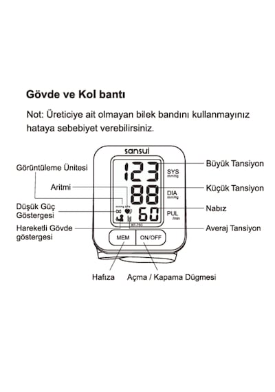 Türkçe Konuşan Bilekten Ölçer Tansiyon Cihazı