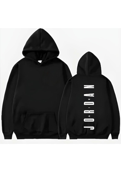 Startmore Jordan Baskılı Kapişonlu Sweat Siyah