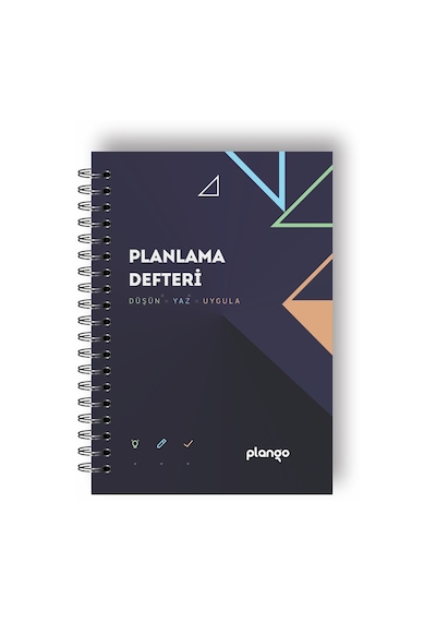 Siyah Lacivert Günlük Planlayıcı Defter - Daily Planner - Ders Ça