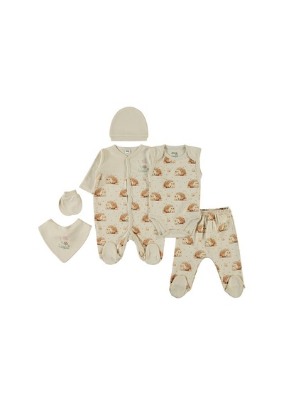 Civil Baby Kız Bebek 6'lı Zıbın Setleri - Bej