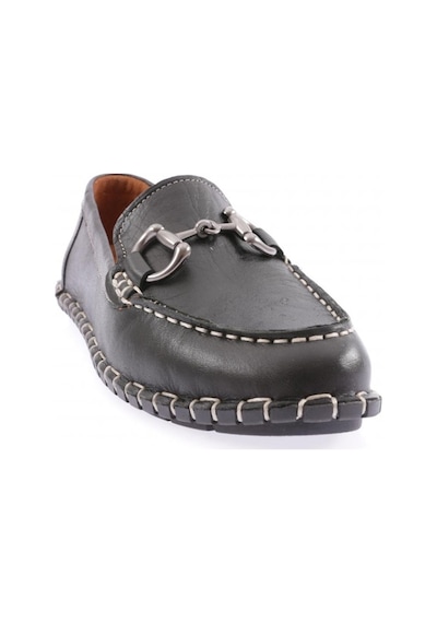 Dgn 600-23y Kadin Dikiş Detayli Metal Tokali Loafer Ayakkabi 600-2109-R1534 Siyah
