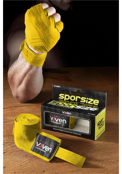 Voven Boxing Muay Thai Bandage Kırmızı Boks Bandajı Muay Thai Bandajı El Sargısı Pembe 4,5 Metre Sarı