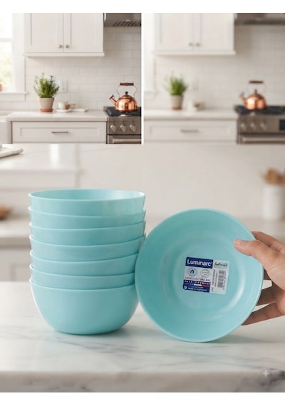 Cam Dıwalı Turkuaz 6 Lı Çorba Kase -12 Cm