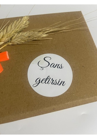 Şans Getirsin Siyah El Yazılı Yuvarlak Yapışkanlı Etiket 3x3 Cm 150 Adet