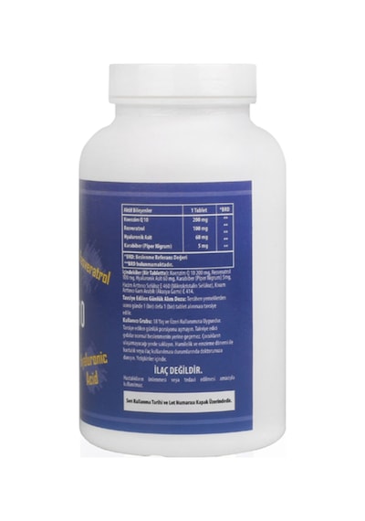Coenzyme Q-10 Hyaluronik Asit Resveratrol Piper Nigrum 180 Tablet 2 Kutu 360 Tablet