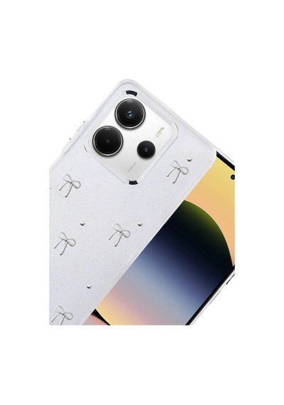 Xiaomi Redmi Note 14 4g Fiyonk Desenli Kapak - Desen 5 Beyaz
