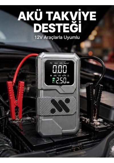 Taşınabilir Araç Akü Takviye Ve Hava Kompresörü Powerbank Özellikli 1 31856767