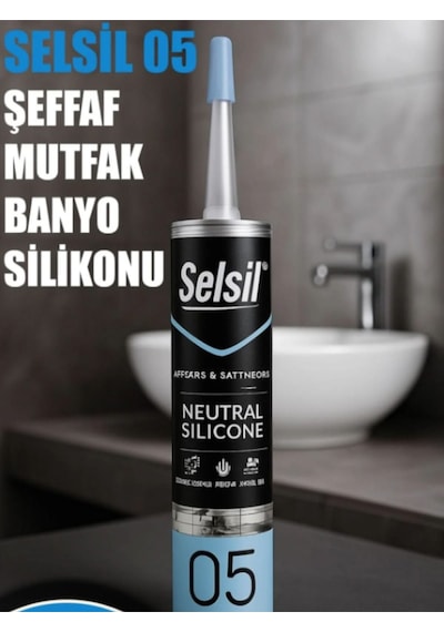 Selsil Duşakabin Silikonu Şeffaf 280 Ml 25 Adet , Plastik Tabanca Şeffaf