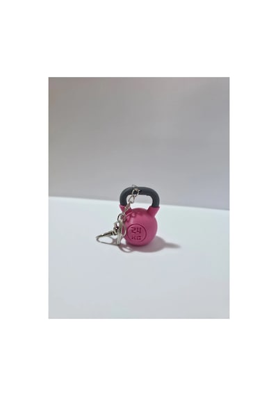 Gym Spor Kettlebell Double Anahtarlık, Çanta Charmı Süsü - Siyah