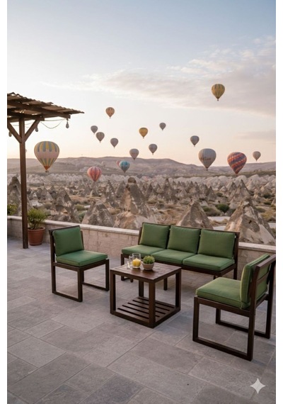 Ahşap Bahçe/balkon Oturma Takımı Kahverengi