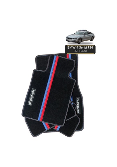 Oto Halı Paspas Bmw 4 Serisi F36 2014-2020 Uyumlu M Performance M Teknik Sport Kaymaz & Şık Tasarım