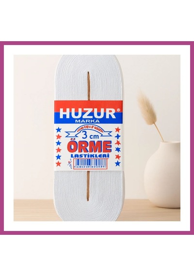 Gees Global Paça Lastik Yassı Geniş 3 Cm Beyaz 10 M Gbzs