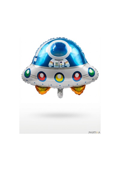 Astronotlu Ufo Uzay Gemisi Folyo Balon 60x57 Cm Uzay Temalı Çocuk Doğum Günü Parti Süsü Çok Renkli