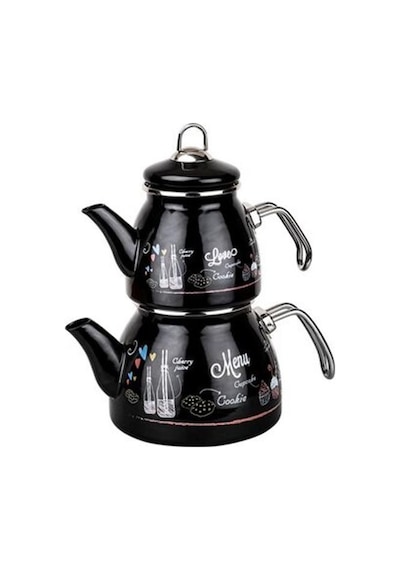 Tantitoni Love Menu Emaye Çaydanlık Takımı 980ml/2200ml Beyaz