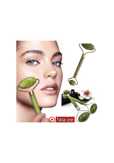 Yeşim Taşı 2li Jade Roller Yüz Masaj Aleti Roller Yeşim Taşı Çok Renkli