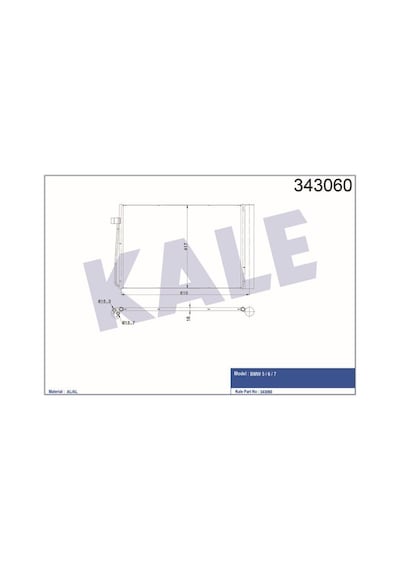 KALE OTO Radyatör 343060 Klima Radyatörü Bmw 5 Bmw 6 Bmw 7
