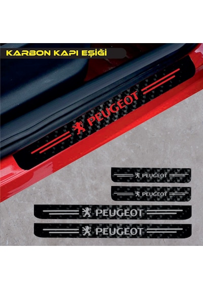 Peugeot 307 Karbon Kapı Eşiği Oto Sticker 4 Adet