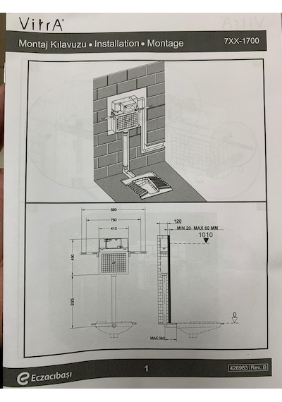 VitrA Hela Taşi için Gömme Rez 701-1700 12 Cm Beyaz