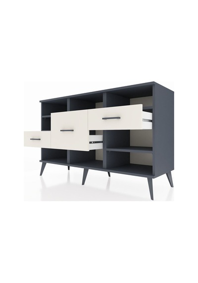 Hyperion Konsol 5 Raflı 3 Çekmeceli 132x44x83 Antrasit-antrasit/aytaşı Antrasit/aytaşı Hyperion Konsol 5 Raflı 3 Çekmeceli 132x44x83 Antrasit-antrasit/aytaşı Antrasit/aytaşı
