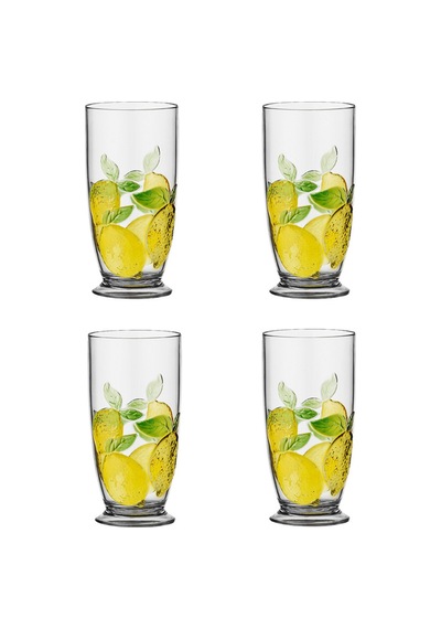 Lucky Art Limora Akrilik 715 Ml 4 Lü Büyük Boy Bardak Seti Dıo30008 Sarı