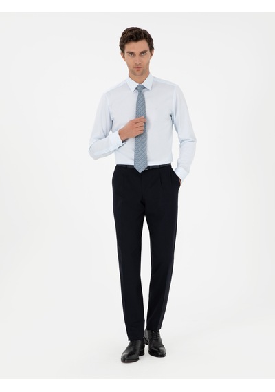 Cacharel Koyu Lacivert Slim Fit Kumaş Pantolon