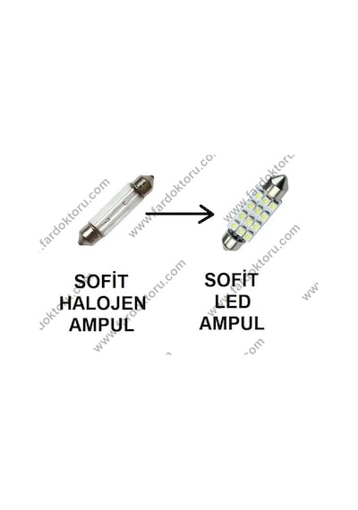 39Mm Beyaz 12 Smd Sofit Oto Led İç Aydınlatma Ampulü
