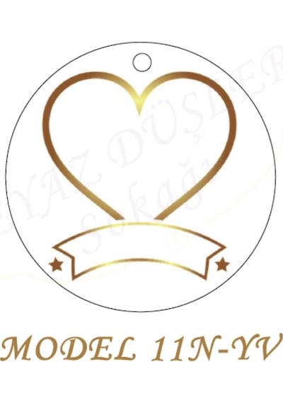 Beyazdüşlersokağı Şekilli Etiket (25 Ad)-Nişan,Nikah,Kına,Kalp,Anı (Etk11N)