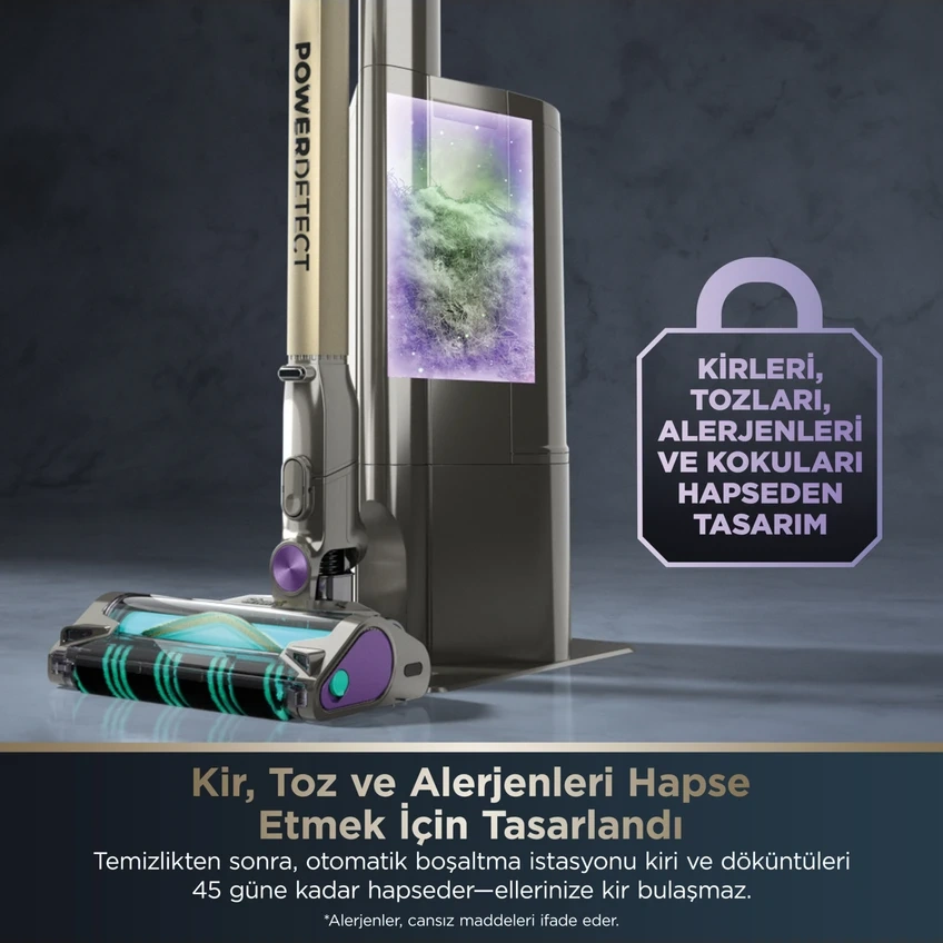 Shark Powerdetect IP3251EUT Clean&Empty Pet  Başlıklı Şarjlı Dikey Süpürge