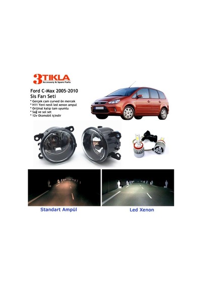 Ford C-max 2005-2010 Beyaz Led Xenon Sis Farı Seti