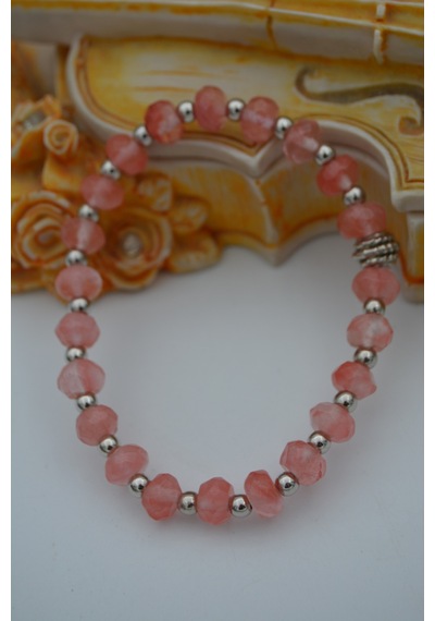 Stoneage Jewellery Gül Kuvars Doğal Taşlı Bileklik Çok Renkli