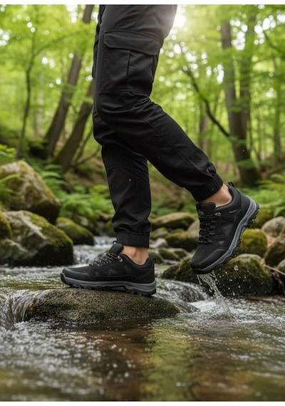 Erkek Siyah Gümüş Trekking Kısa Bot Outdoor Ortopedik Ayakkabı 405 Siyah - Gümüş