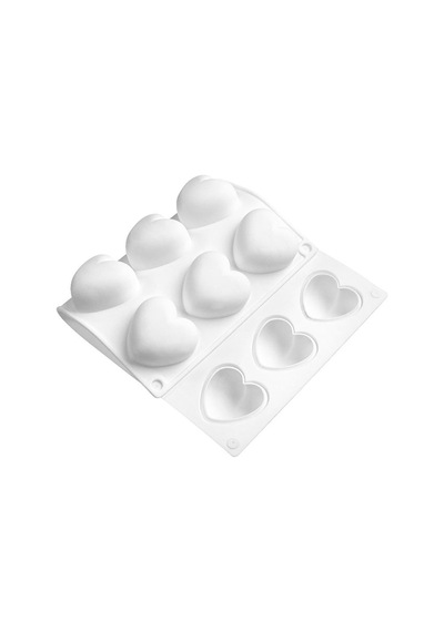 Silikon 3d Kalp Kalıbı Kek Çikolata Muffin Sabun Mum Epoksi Reçine Kalıbı Beyaz