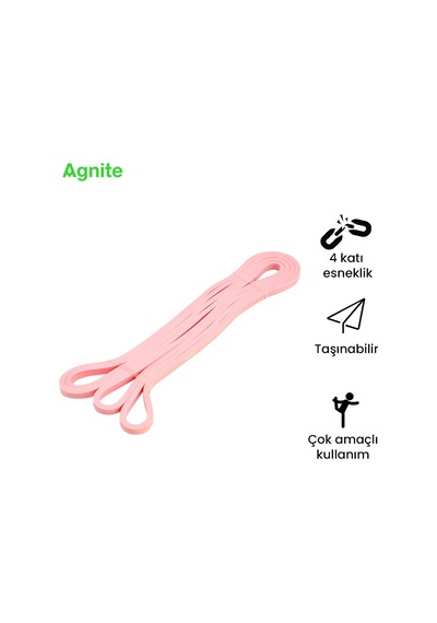 Agnıte Silikon Direnç Bandı 2080x4.5x6.4mm Pilates Fitness Pembe