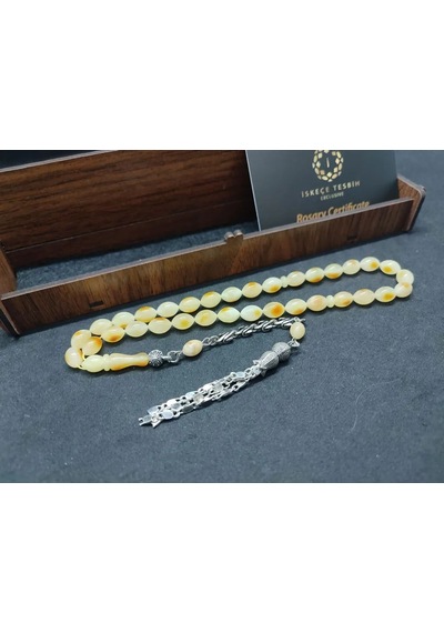 Ahşap Kutulu 6.25 Gr. Gümüş Püsküllü 12.00 Gr. Rus Kaya Damla İ Açık Gri