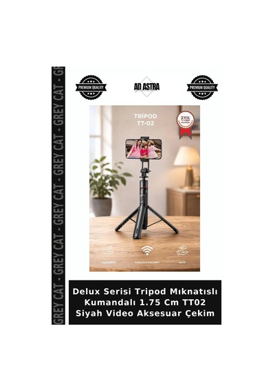 Delux Serisi Tripod Mıknatıslı Kumandalı 1.75 Cm Tt02 Siyah Video Aksesuar Çekim