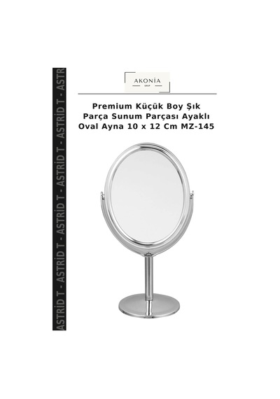 Premium Küçük Boy Şık Parça Sunum Parçası Ayaklı Oval Ayna 10 X 12 Cm Mz-145 Çok Renkli