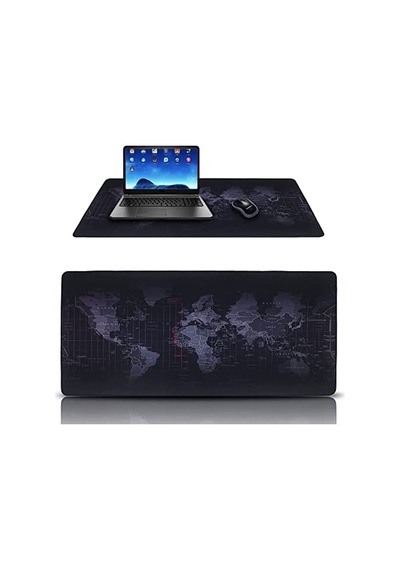 Popiço Dünya Haritalı 90x40 Cm Mouse Pad, Dünya Desenli Mouse Pad