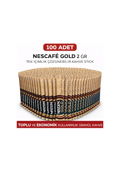 Kahve Gold 2 Gr 100 Adet Tek İçimlik Stick Çözünebilir Granül Kahve Ekonomik Toplu Paket Diğer