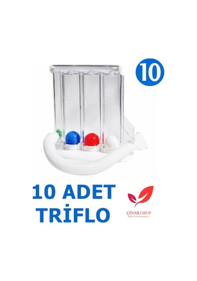 Triflo Solunum Egzersiz Cihazı Nefes Egzersiz Aleti 3 Top x 10