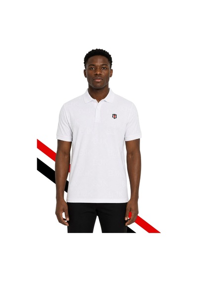Beşiktaş Lisanslı Beyaz Polo T-shirt Lazer Kutu Beyaz Lzr