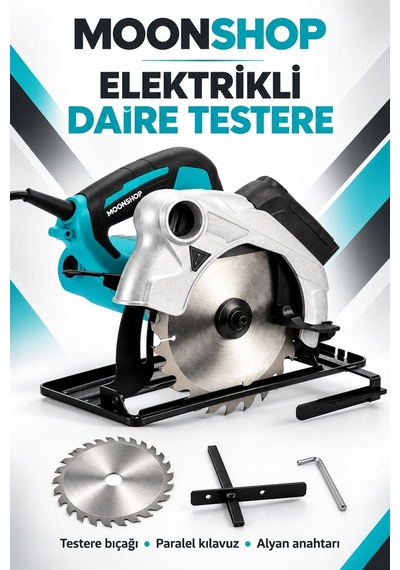 Moon Shop Pro Seri Lazerli Bakır Sargılı Metal Şanzuman Sunta Kesme Daire Testere Makinesi 185 MM