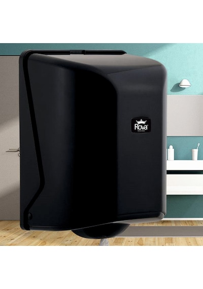Rova Maxi İçten Çekme Kağıt Havlu Dispenseri Siyah