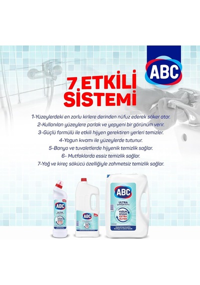 Abc Deterjan Ultra Çamaşır Suyu Bembeyaz 750 Ml Çok Renkli