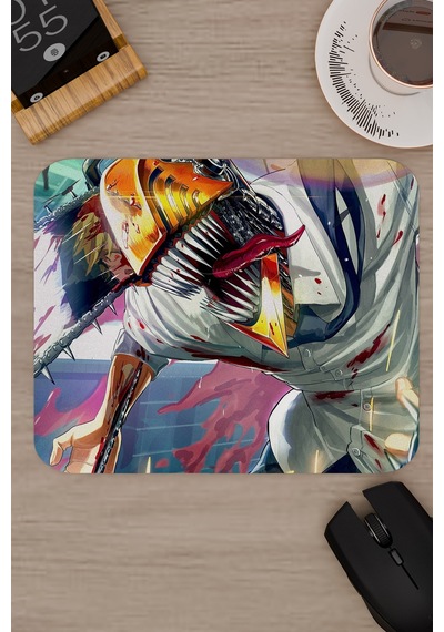 Chainsaw Man Anime V2 - 22x18 Gaming Kauçuk Kaymaz Taban Mouse Pad Fare Altlığı