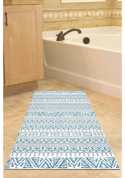 Dekoreko Kaymaz Taban Djt Banyo Halısı Trend Iskandinav F5082 lacivert